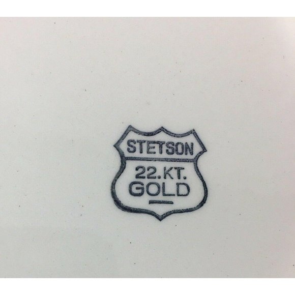 Stetson Serving Bowl Camille Pattern White Flower Gold Filigree 22 KT Gold VTG - Picture 8 of 8
